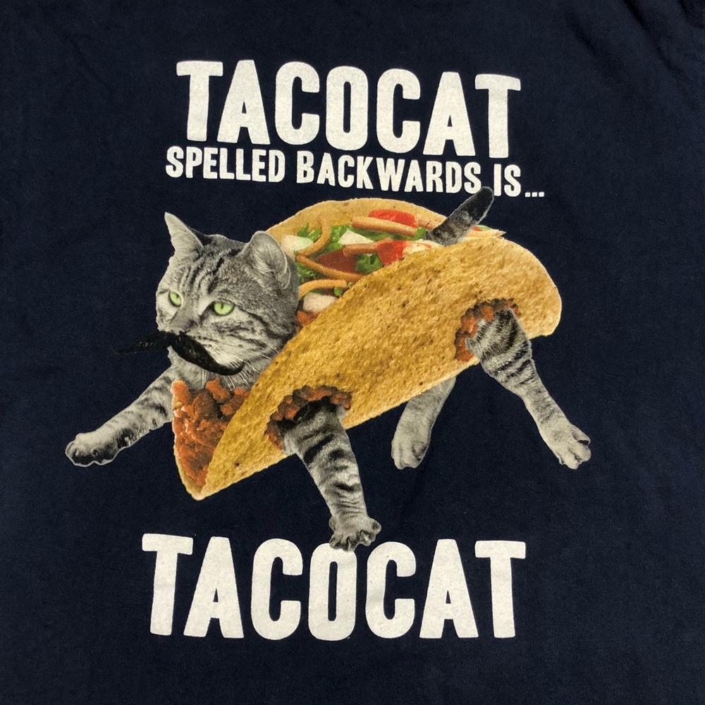 Funny TACOCAT Palindrome Mustache Taco Kitty Cat T